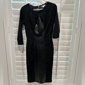 New York & Company Black Dress with Faux Leather